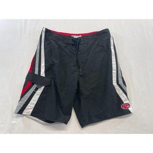QuikSilver Edition Men's Black Striped Swim Shorts